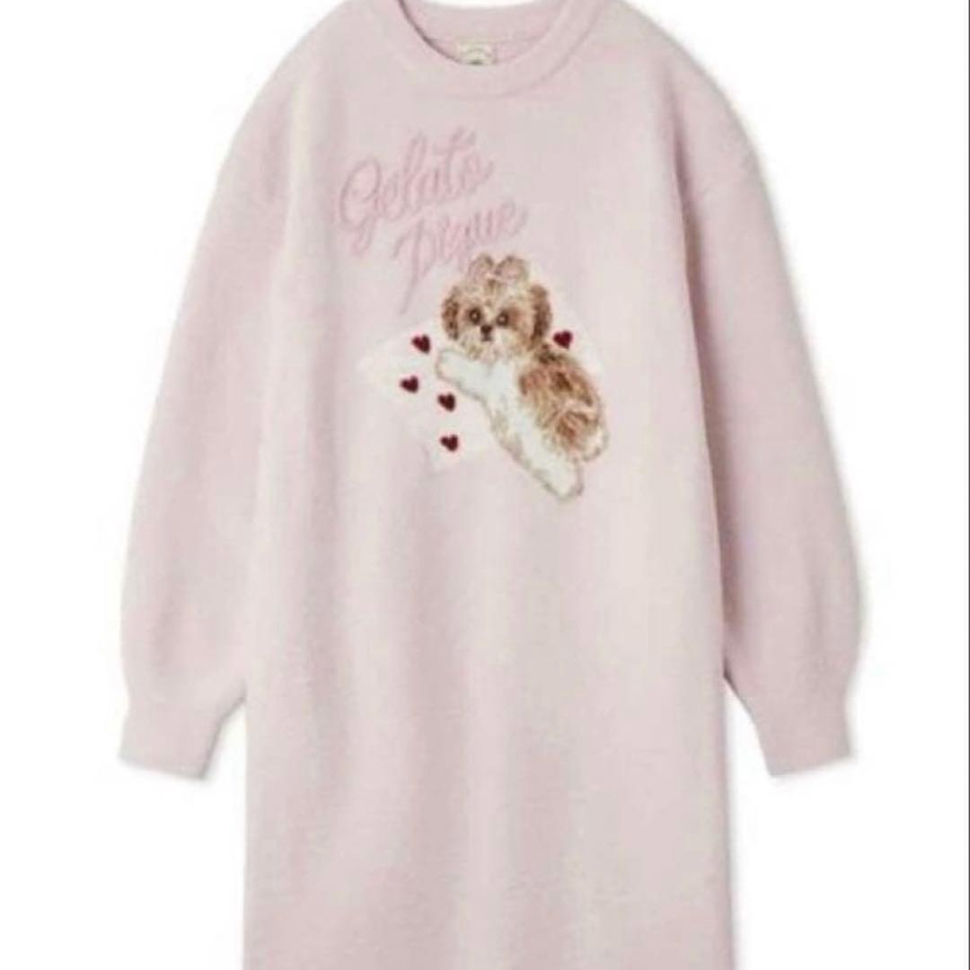 ジェラートピケ ワンピース　シーズー　ピンク