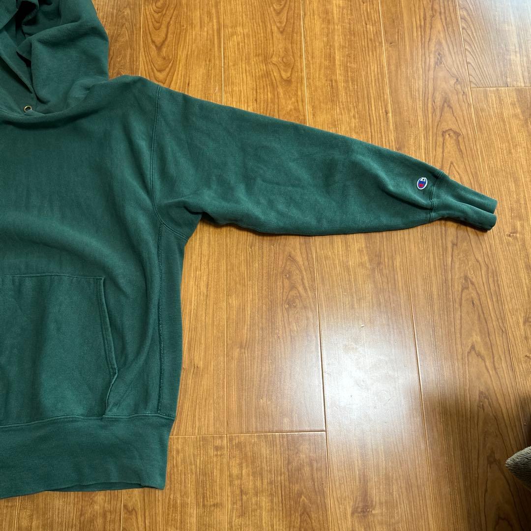 チャンピオン リバースウィーブ パーカー 緑 USA製 LARGE 希少カラー