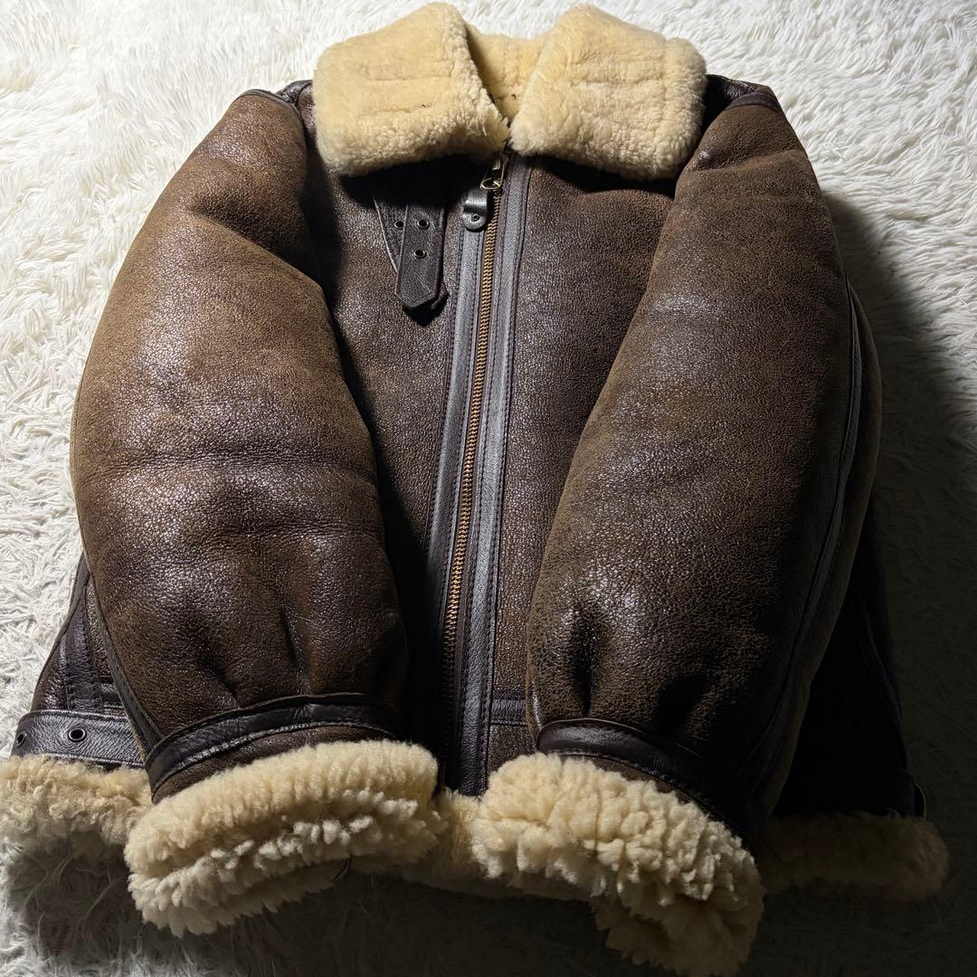 【米国製】schott フライトジャケット　B-3 羊革　ムートン　ボア　38