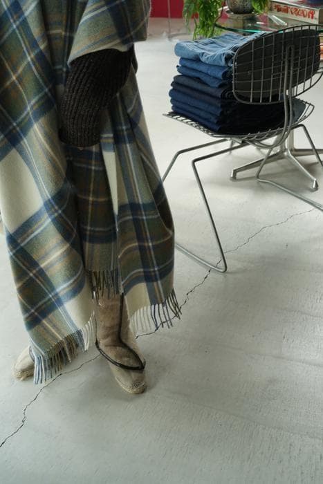 2/10限定値下　レア　cristaseya　カシミヤ　チェック　ポンチョ