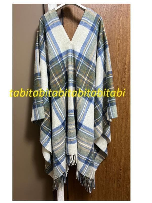 2/10限定値下　レア　cristaseya　カシミヤ　チェック　ポンチョ