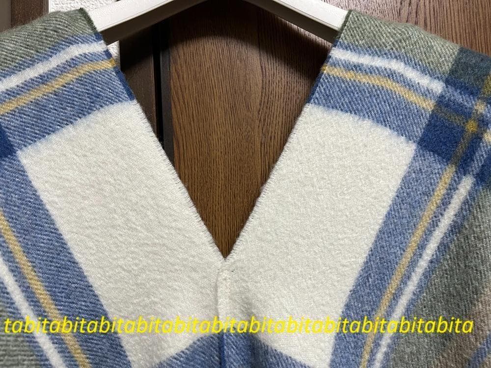 2/10限定値下　レア　cristaseya　カシミヤ　チェック　ポンチョ