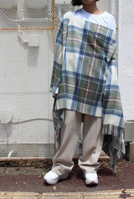 2/10限定値下　レア　cristaseya　カシミヤ　チェック　ポンチョ