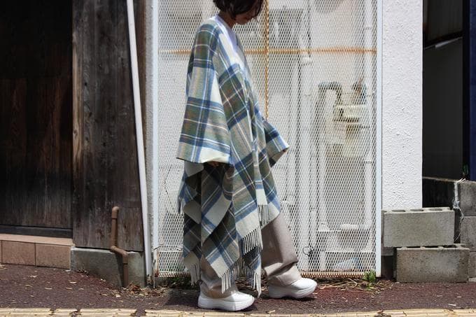 2/10限定値下　レア　cristaseya　カシミヤ　チェック　ポンチョ