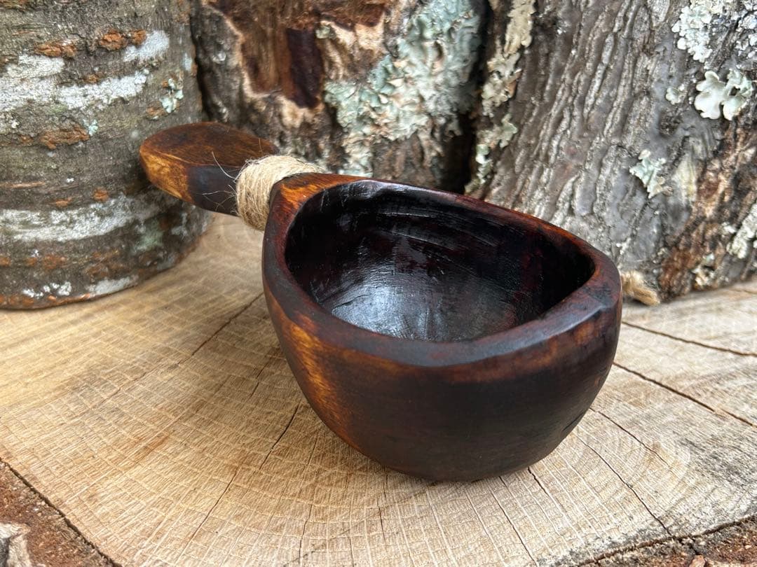 suns wood 手彫り　ククサ　白樺　漆塗り　ソロキャン　一点もの　野営