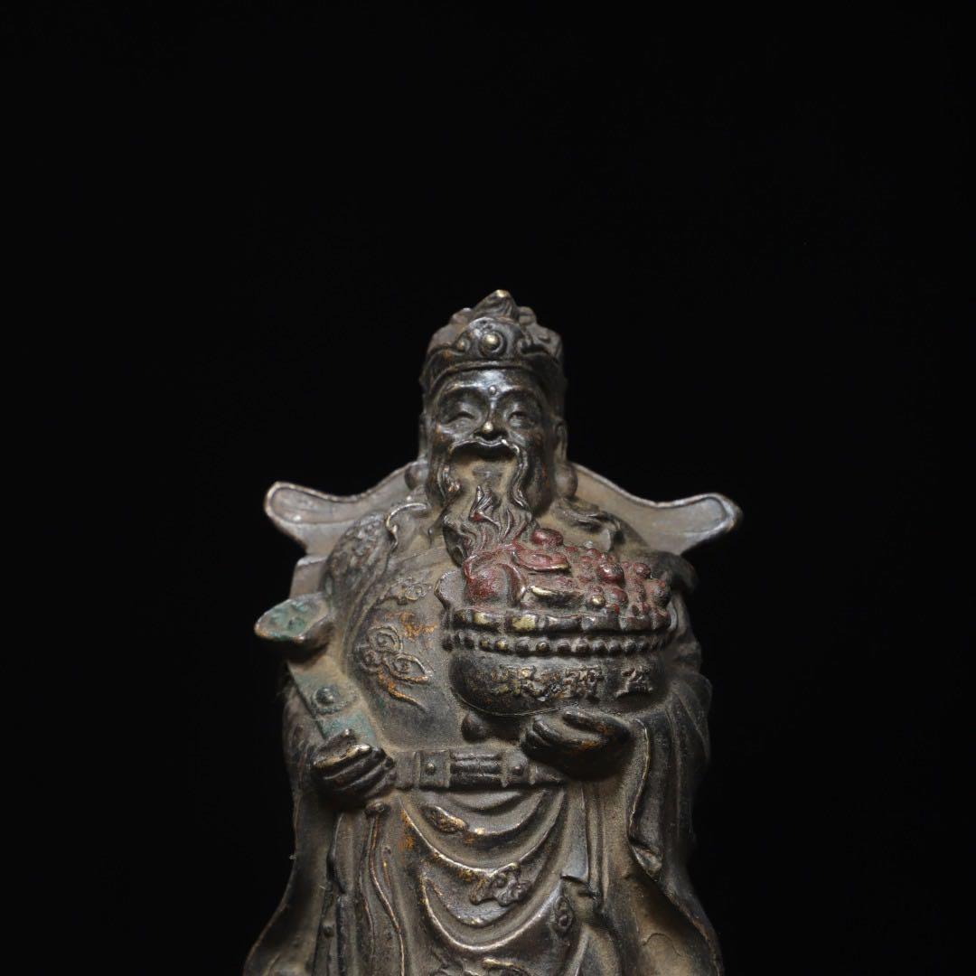 旧蔵　銅製 財神爺像　招財　家内安全