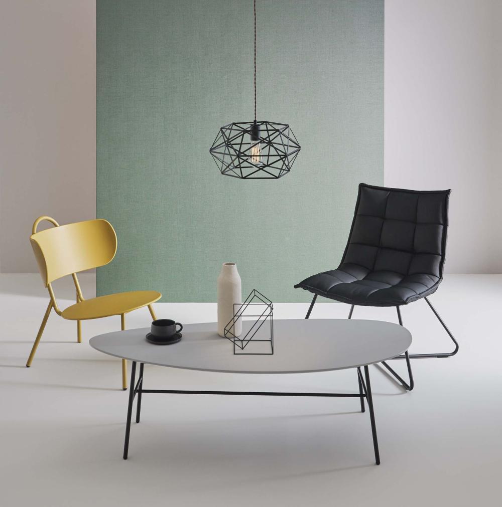 ★アーバンモダン★ オーバルテーブル スチール脚 リビング コーヒー ソファー