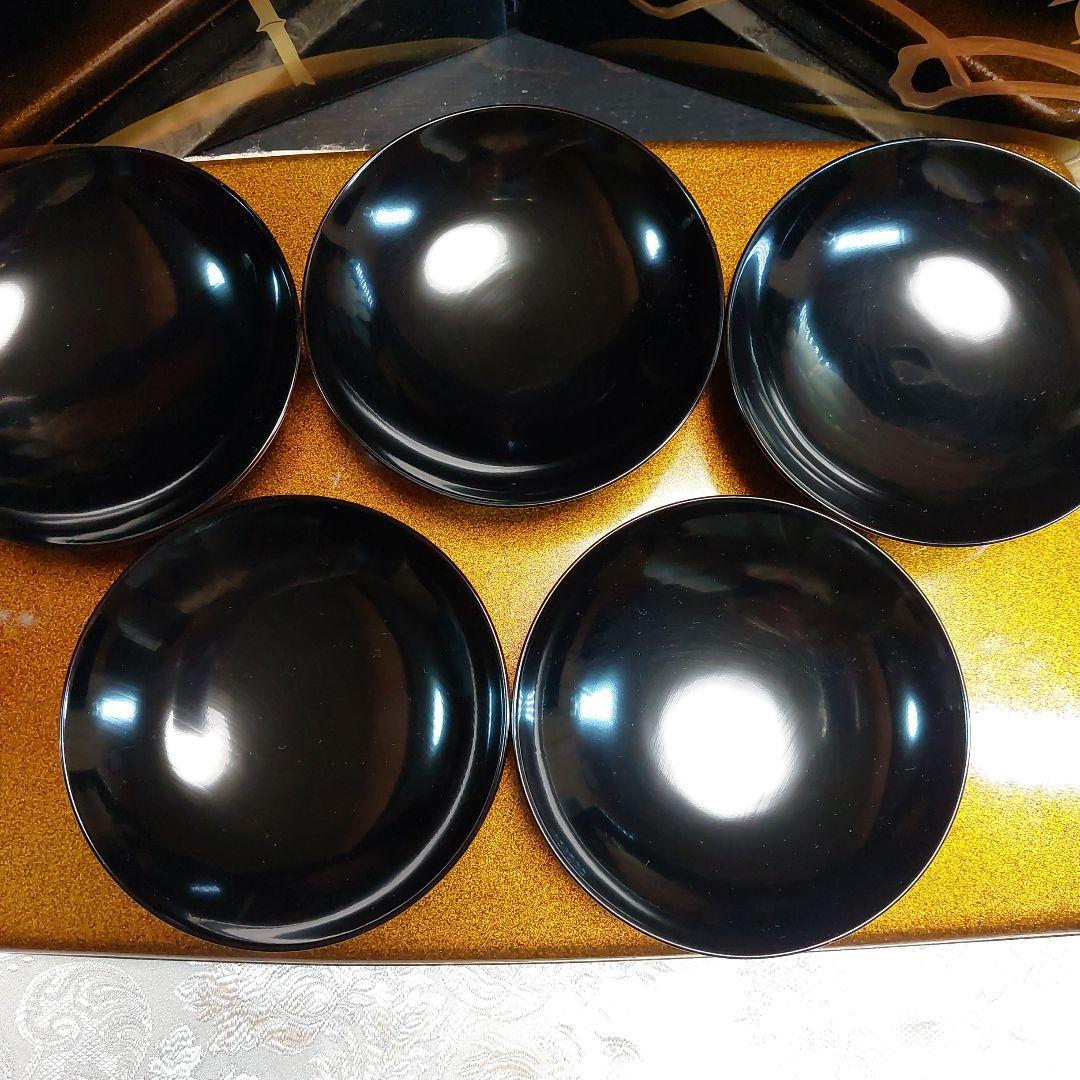 輪島塗正法寺梅椀くり貫き大型五客