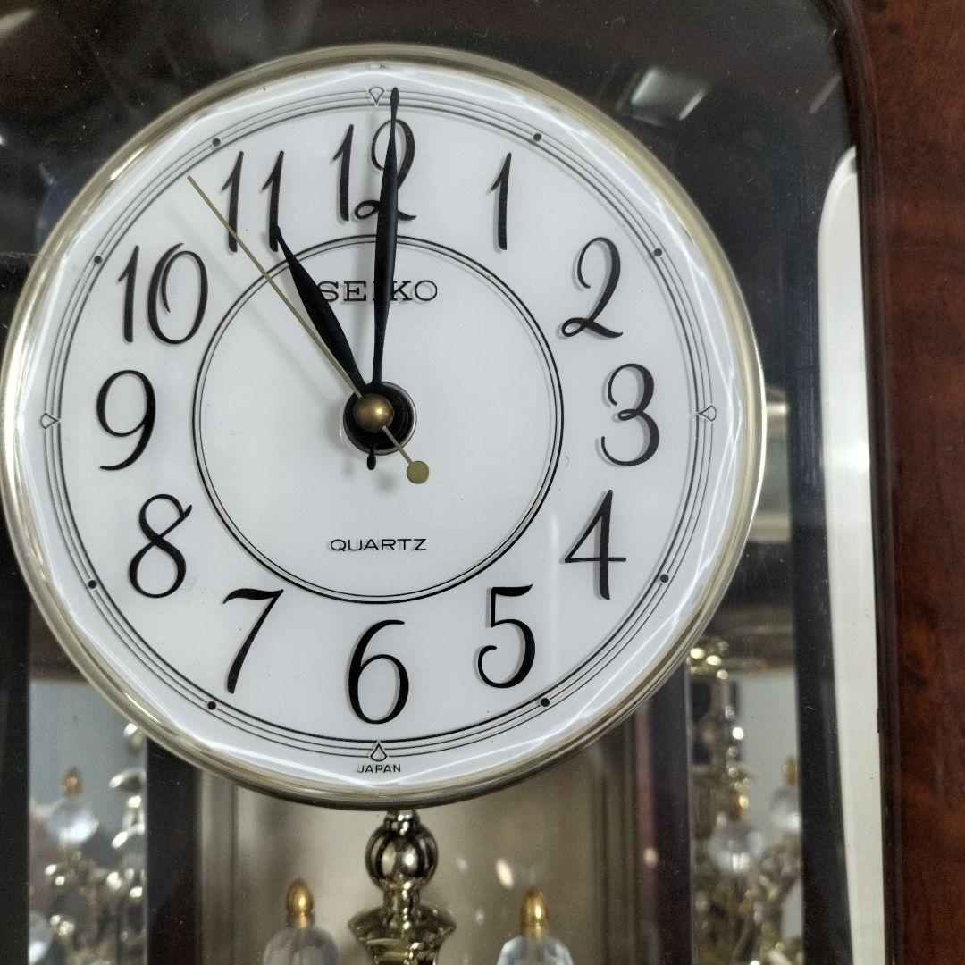 ブラウン シャンデリア置時計 カラクリ SEIKOQUARTZ