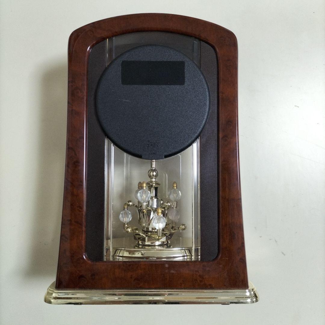 ブラウン シャンデリア置時計 カラクリ SEIKOQUARTZ