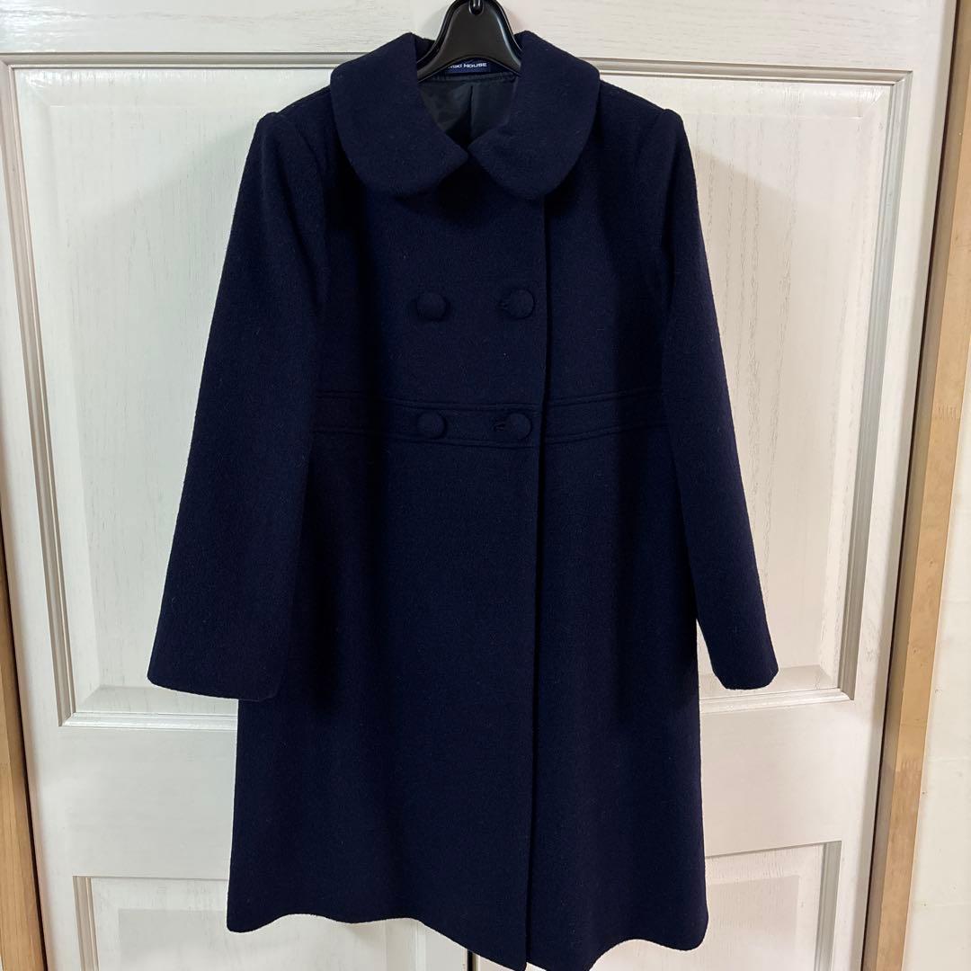 チ*プ様 ウールコート ネイビー ダブルボタン