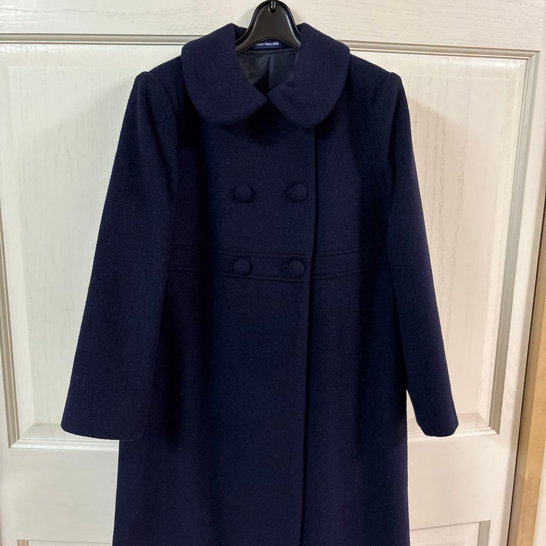 チ*プ様 ウールコート ネイビー ダブルボタン