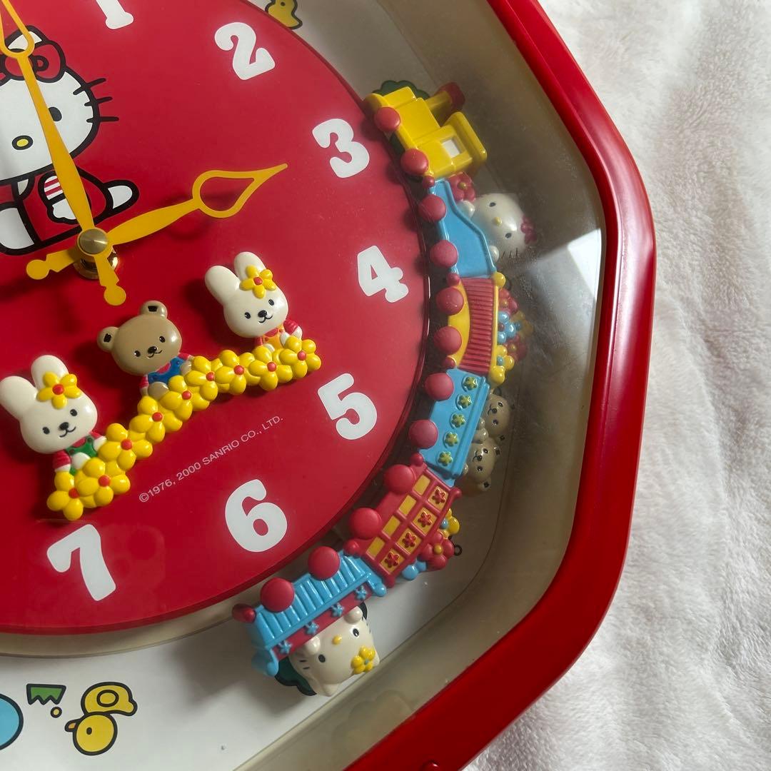 希少⭐️ハローキティ 汽車カラクリ壁掛け時計
