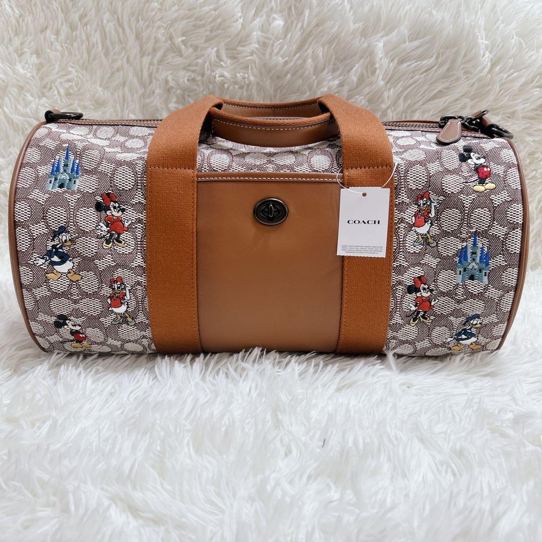 コーチ　ディズニー　レア　刺繍　シグネチャー　ボストン　ショルダー