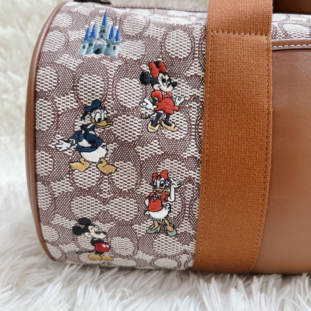 コーチ　ディズニー　レア　刺繍　シグネチャー　ボストン　ショルダー