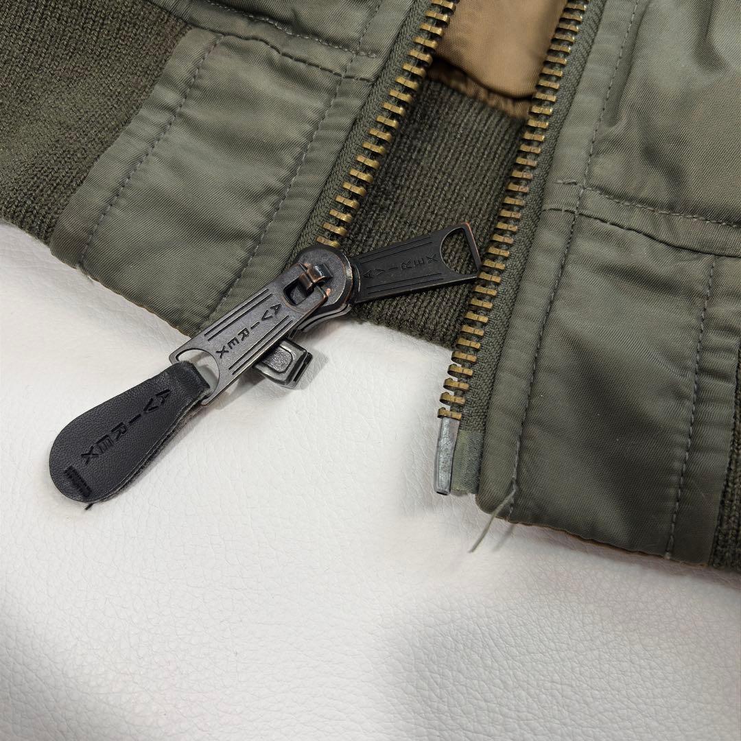 AVIREX MA-1 フライトジャケット リバーシブル カーキ×ブラウン L