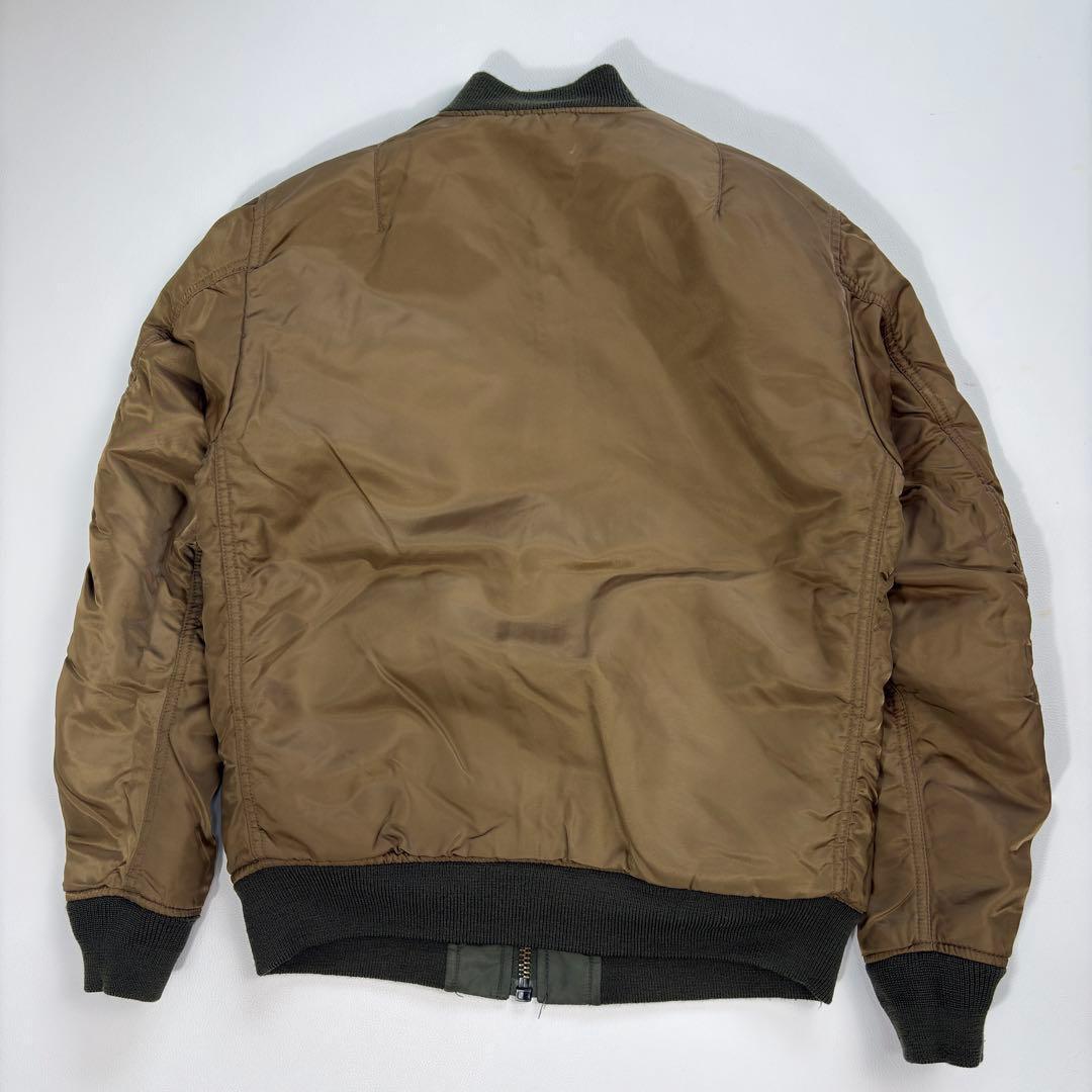 AVIREX MA-1 フライトジャケット リバーシブル カーキ×ブラウン L
