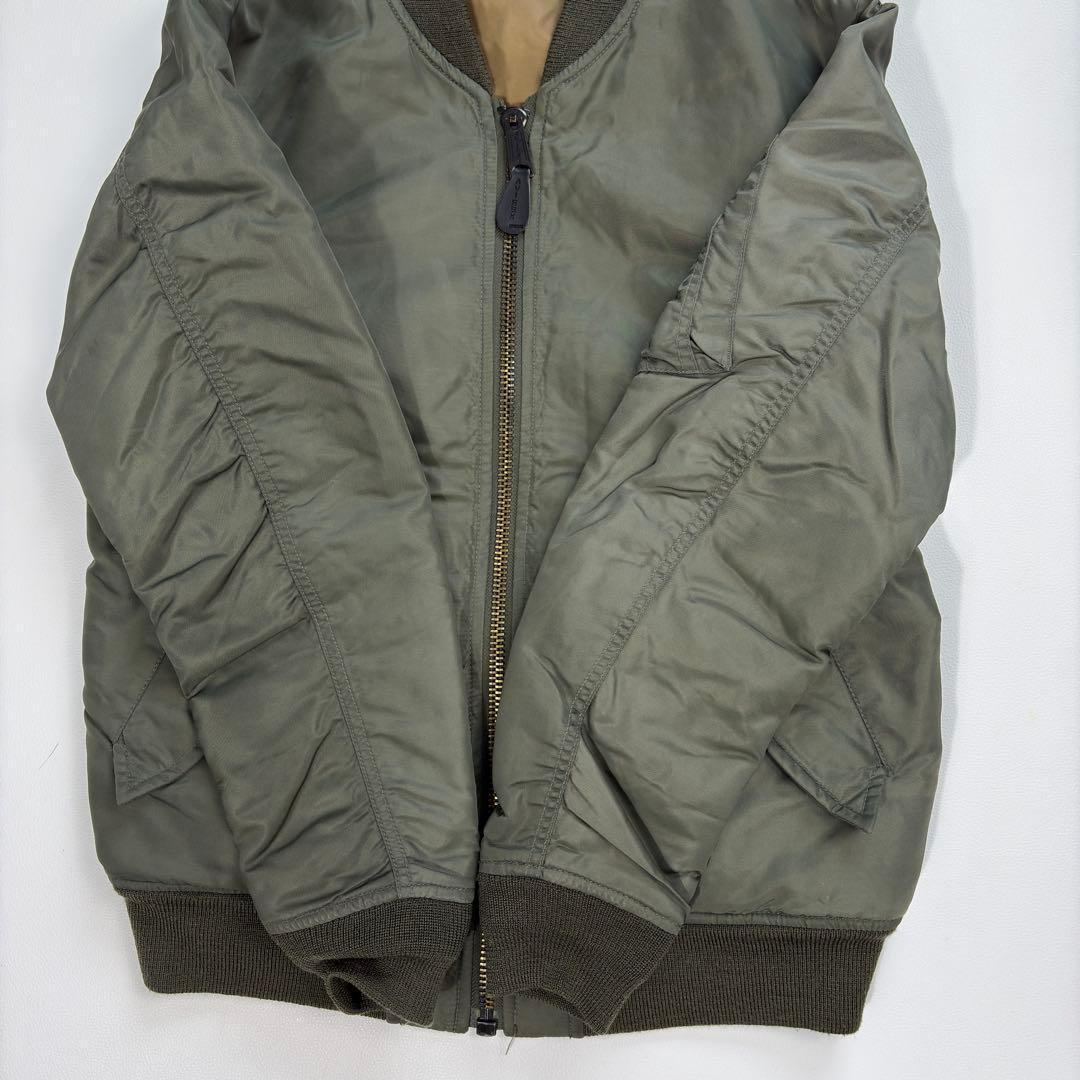 AVIREX MA-1 フライトジャケット リバーシブル カーキ×ブラウン L