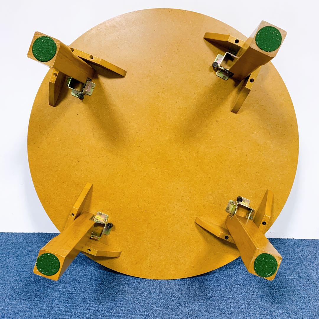 昭和レトロ　和家具　折りたたみ式ヴィンテージ丸ちゃぶ台　円卓　丸座卓　丸テーブル