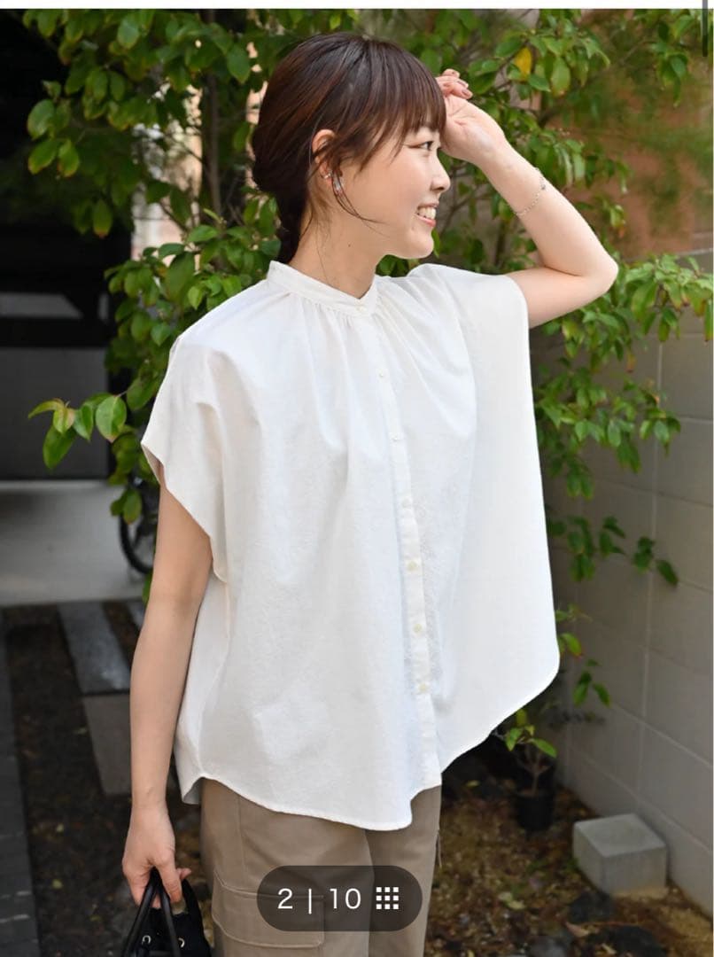 our 二の腕スッキリブラウス　ホワイト