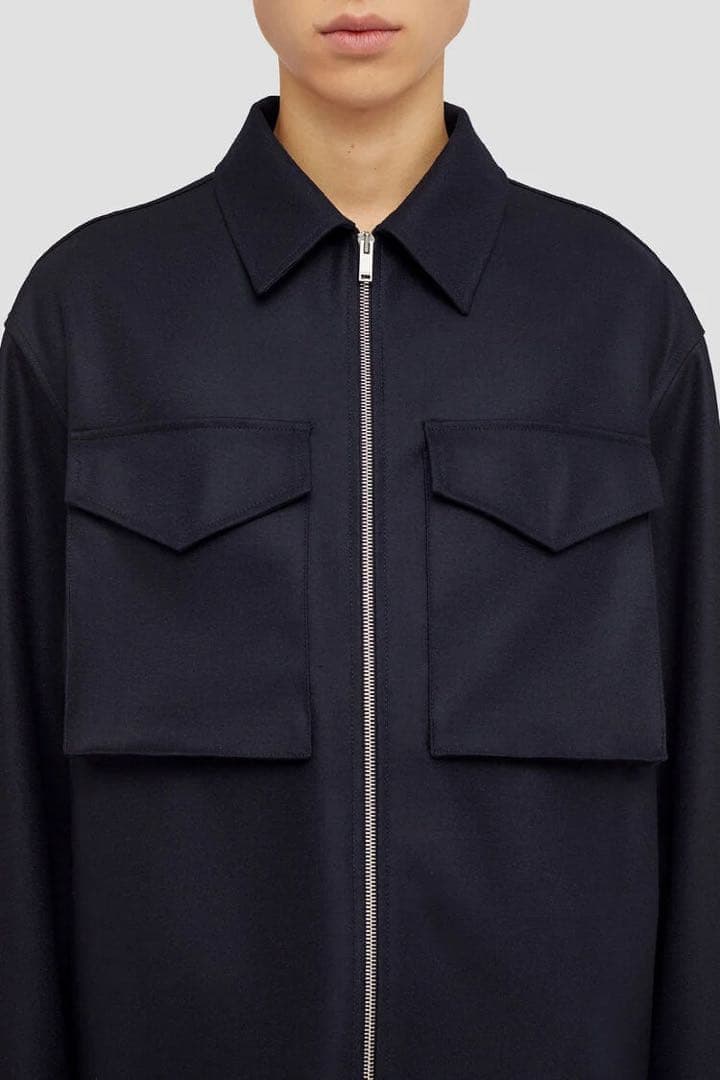 JIL SANDER メルトンジップオーバサイズジャケット