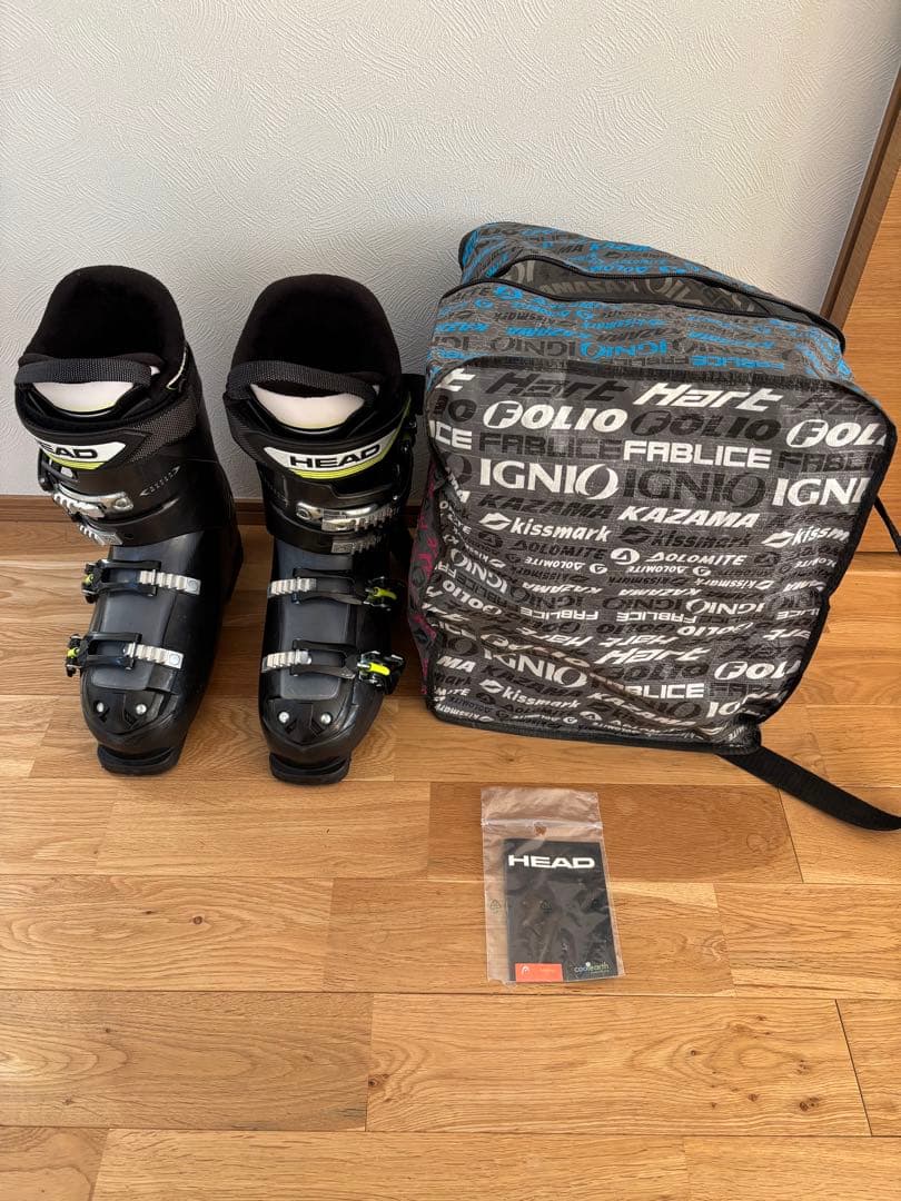 HEAD スキー ブーツ ブラック バッグ付き 27-27.5cm