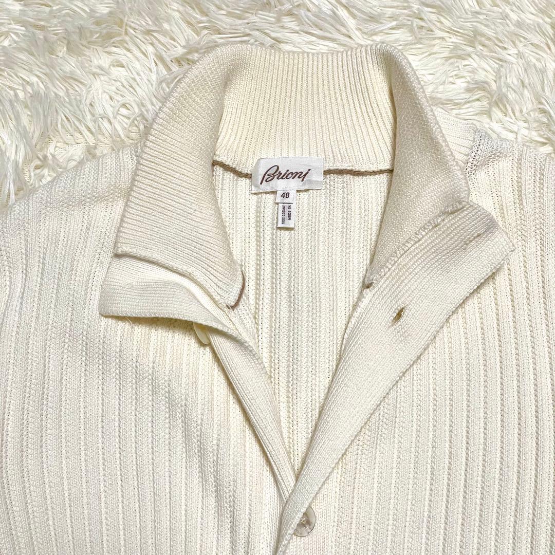 極美品 Brioni コットンカーディガン リブニット イタリア製 48 M