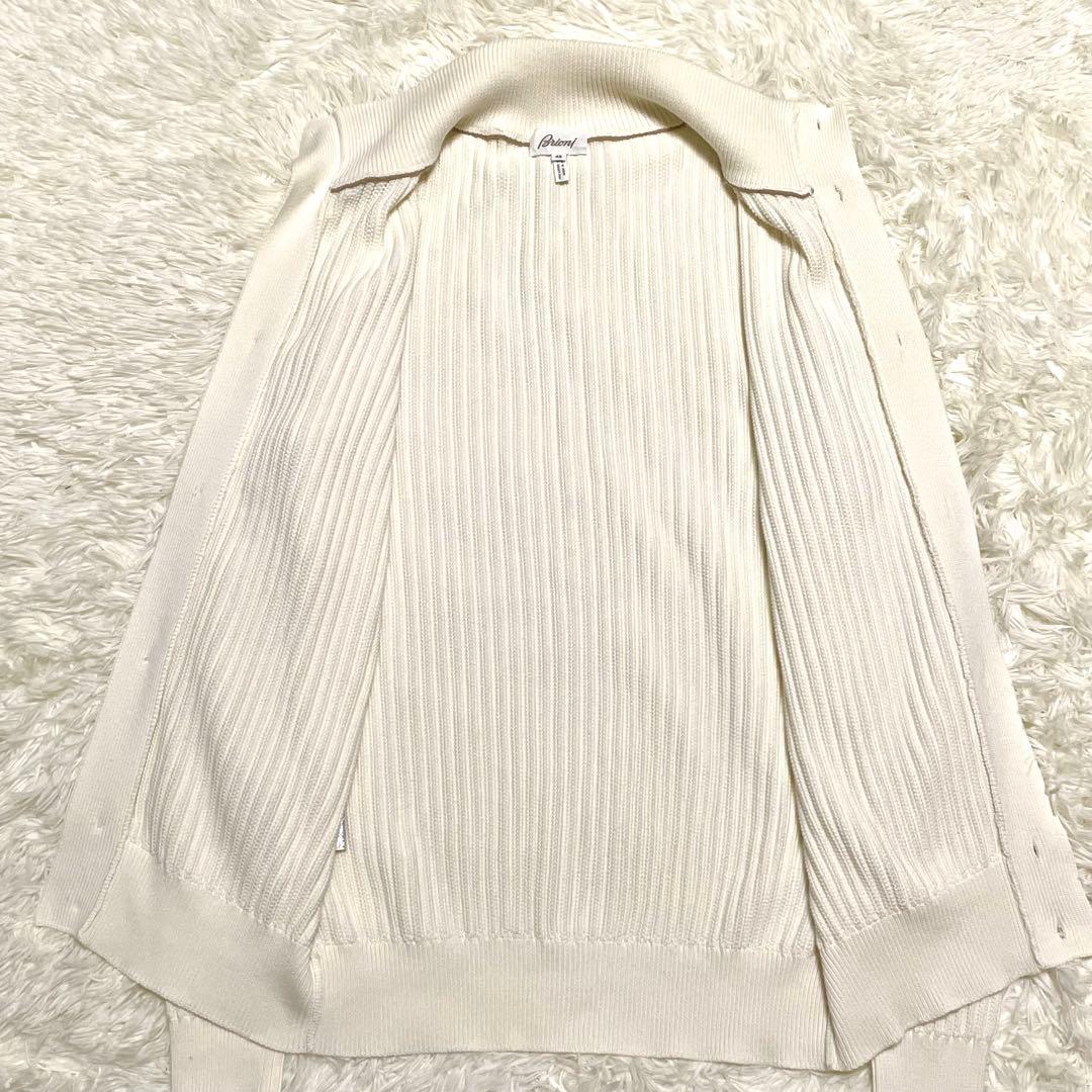 極美品 Brioni コットンカーディガン リブニット イタリア製 48 M