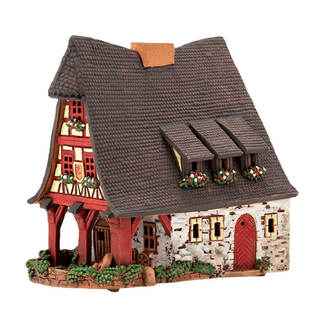 ミデーネ MIDENE 北欧リトアニア製陶器 ミニチュアハウス 煙突＆香台付