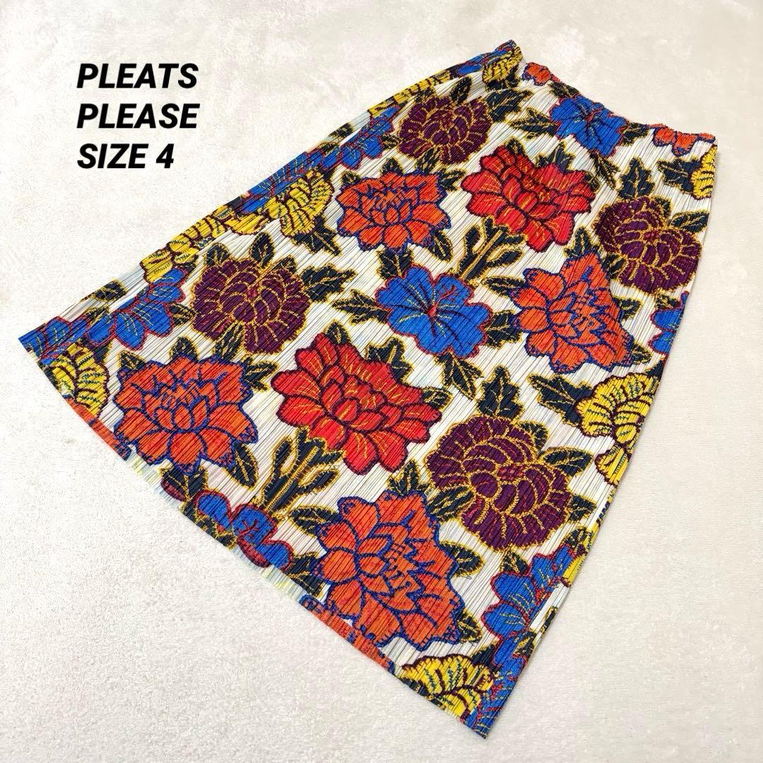極美品✨PLEATS PLEASE プリーツ　花柄　XLサイズ