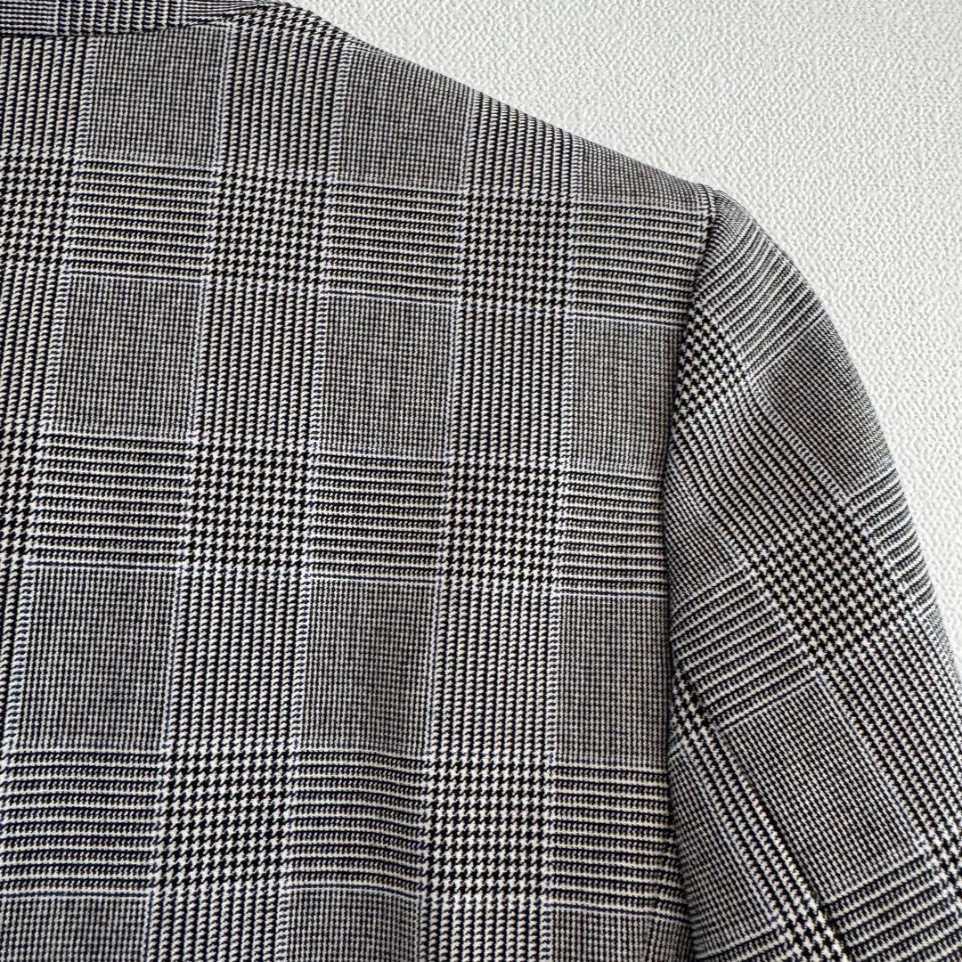 【美品】PLST プラステ　ストレッチ ウォッシャブルノーカラーチェックスーツM