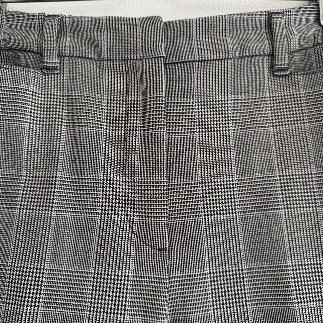 【美品】PLST プラステ　ストレッチ ウォッシャブルノーカラーチェックスーツM