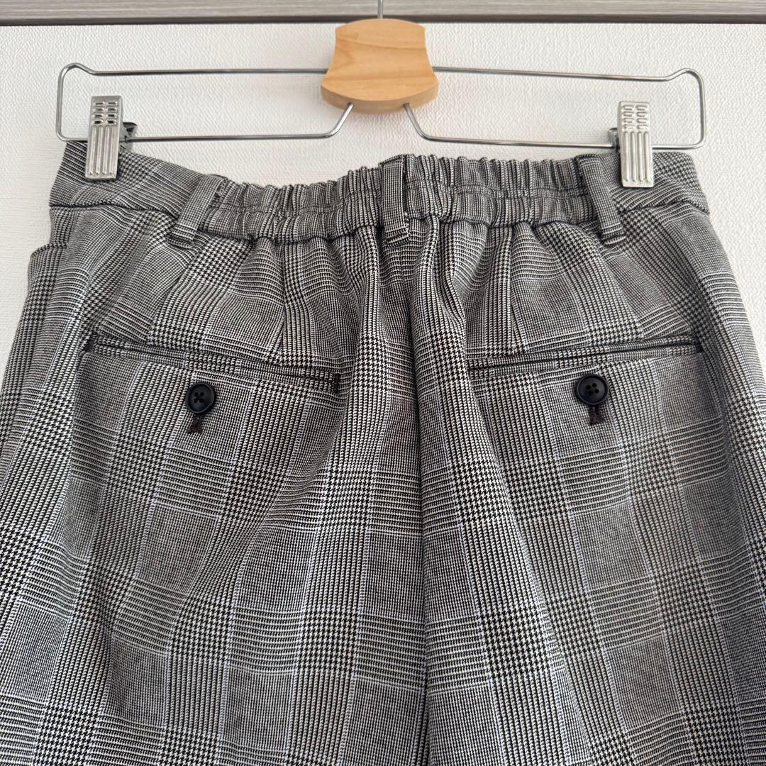 【美品】PLST プラステ　ストレッチ ウォッシャブルノーカラーチェックスーツM