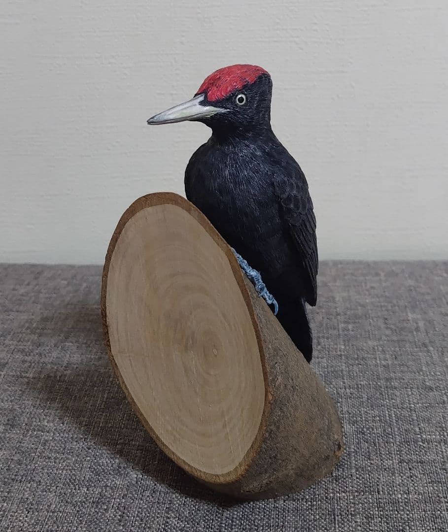 ミニバードカービング　\"クマゲラ”