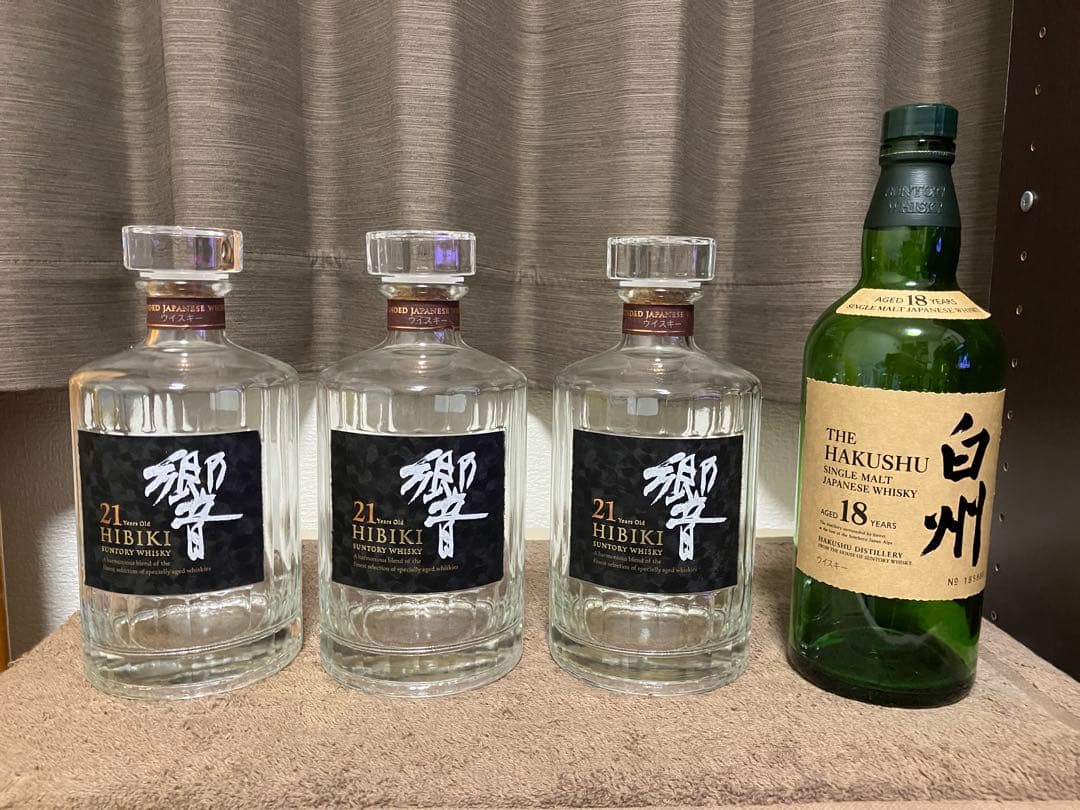 響 21年空き瓶3本　白州18年空き瓶１本 ４本セット
