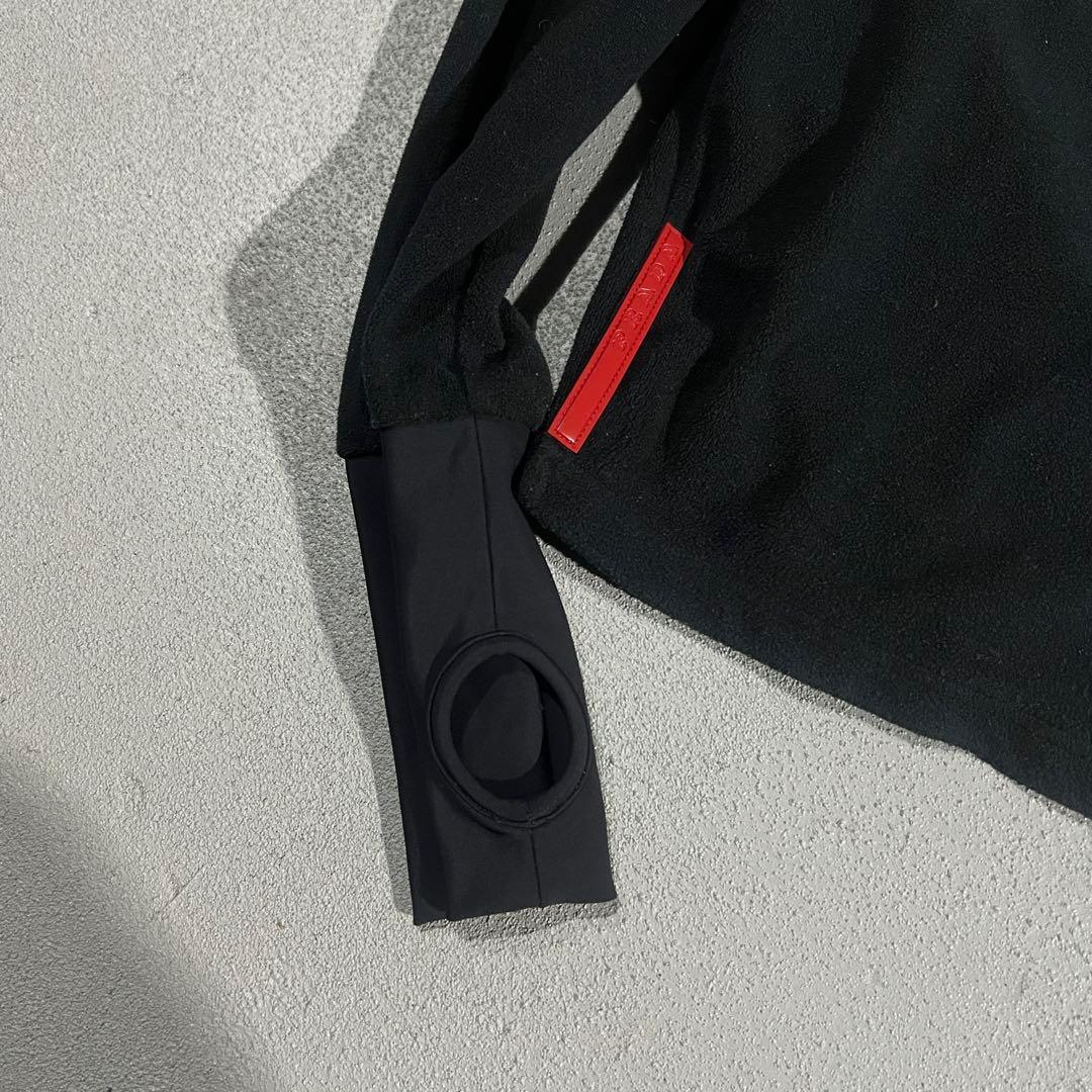 トップス PRADA SPORT fleece long shirt black