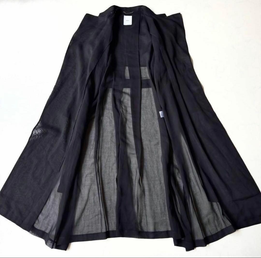 極美品✨️定価5.7万　エブール　ポリオーガンジー ライトロングガウンコート