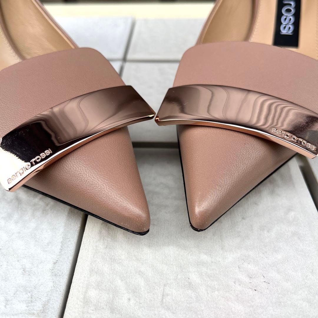 新品 36 Sergio rossi sr1 パンプス ピンク ベージュ　23