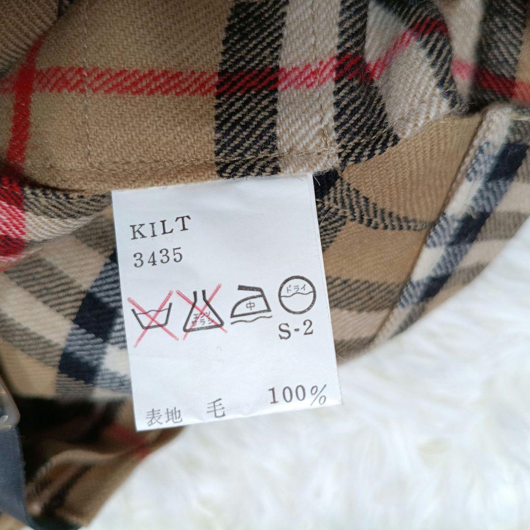 バーバリー　ノバチェック　プリーツキルトスカート　 ロング　牛革ベルト　丸善別注