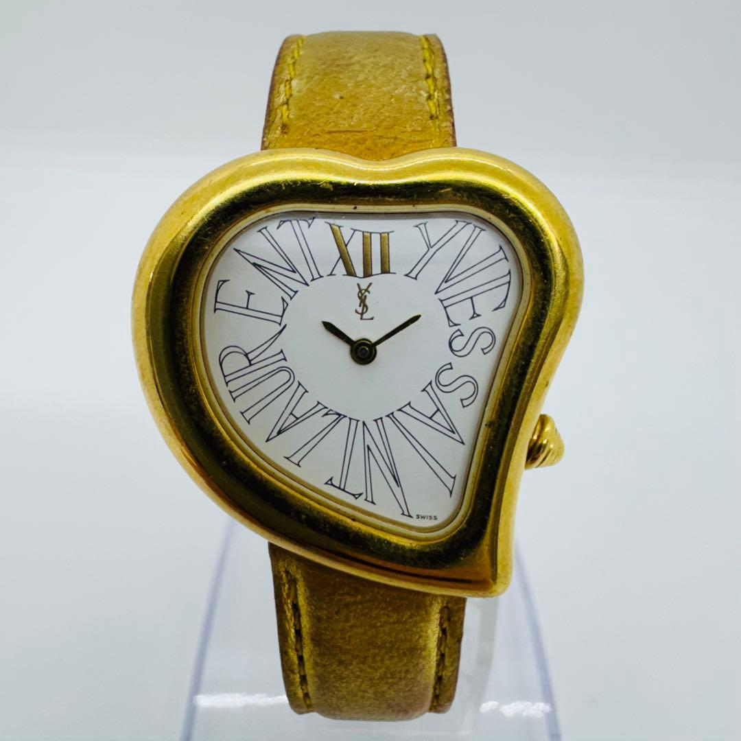 ✨YSL✨イブサンローラン✨ハート✨ゴールド✨純正ベルト✨クオーツ✨腕時計✨