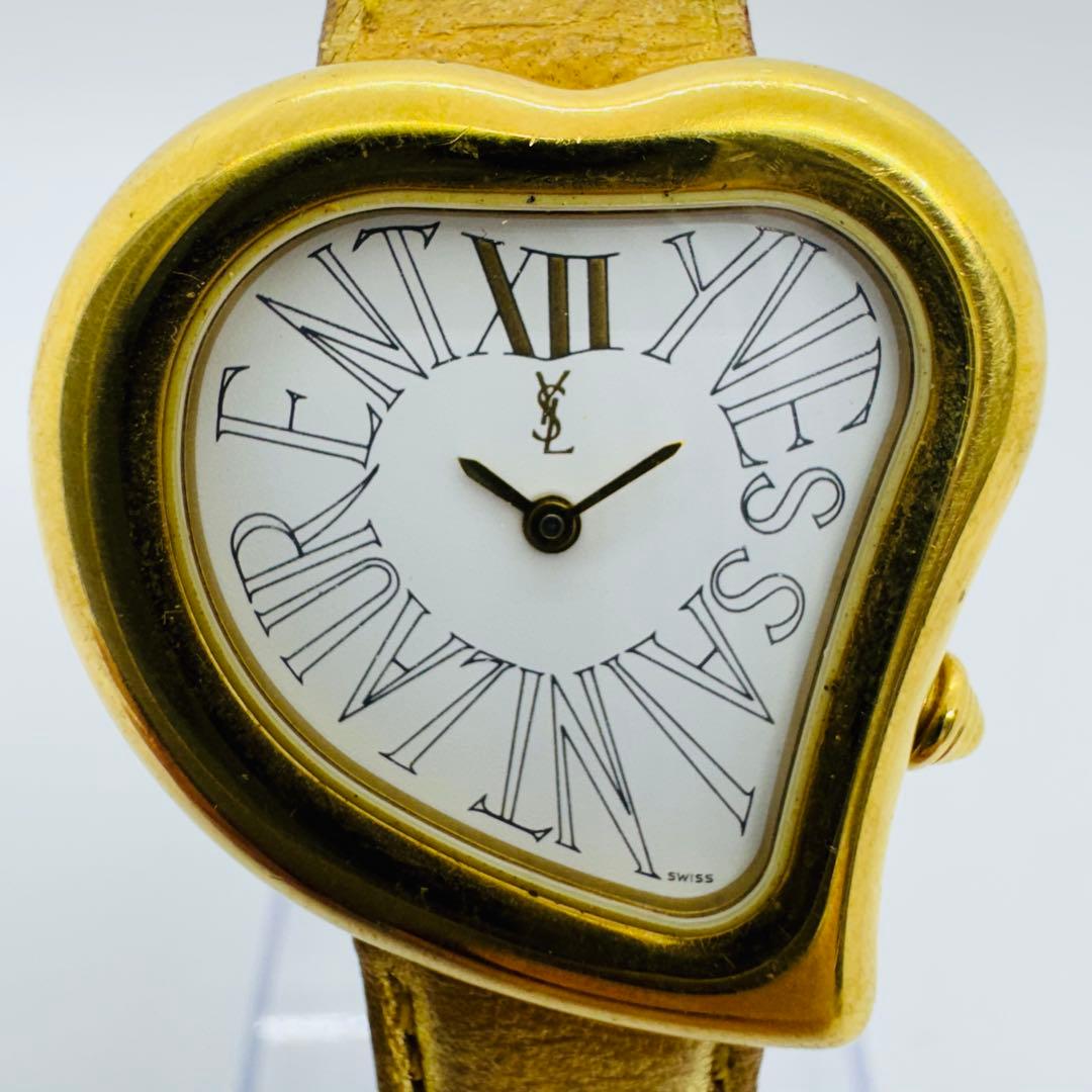 ✨YSL✨イブサンローラン✨ハート✨ゴールド✨純正ベルト✨クオーツ✨腕時計✨