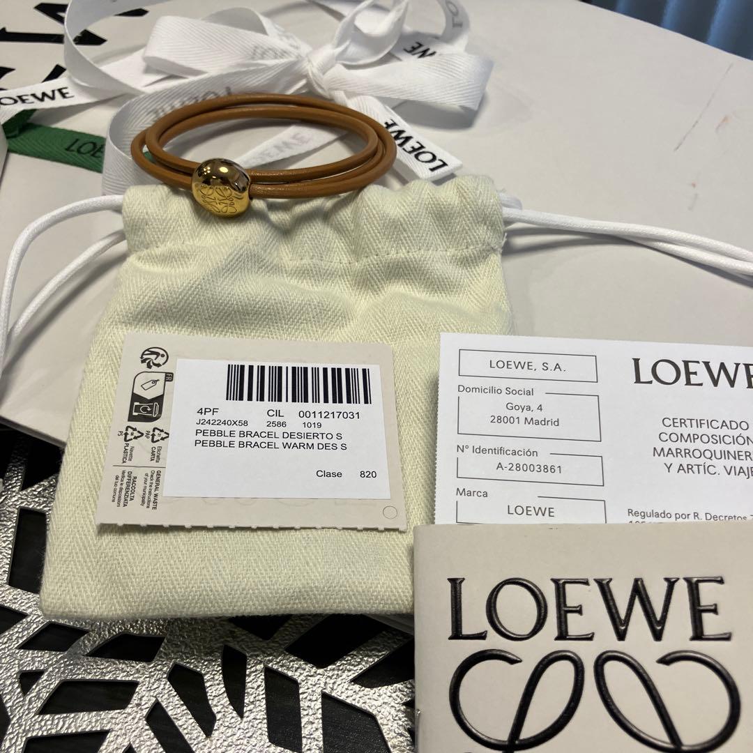 未使用　LOEWE ブラウンレザーブレスレット サイズS