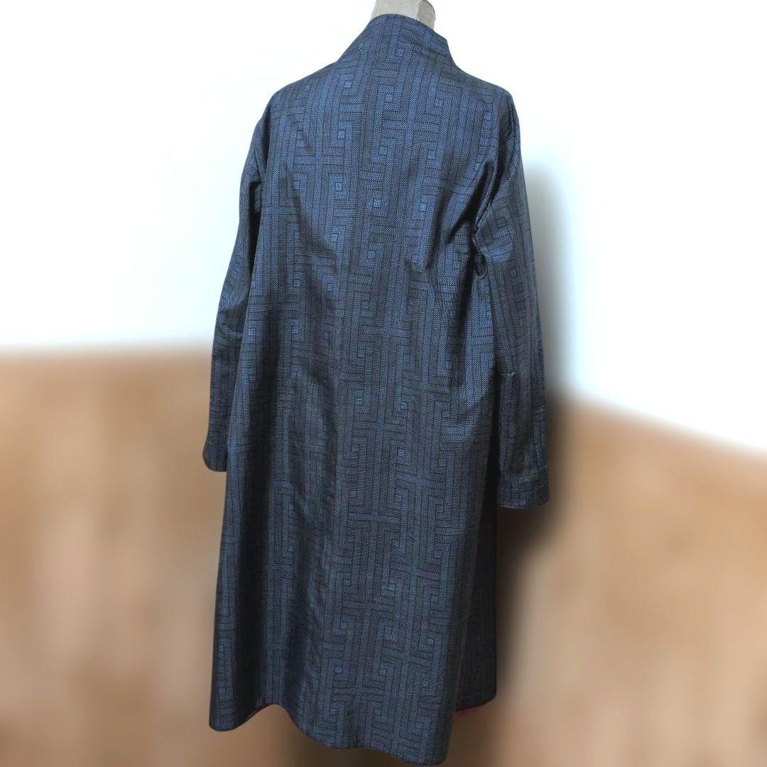 着物リメイクコート♪12♪大島紬♪105cm♪リバーシブル