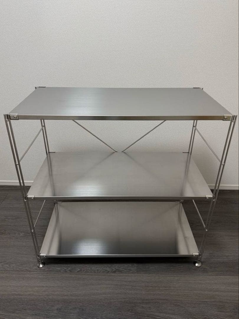 MUJI 無印良品 ステンレスユニットシェルフ ワイド 小 幅86cm