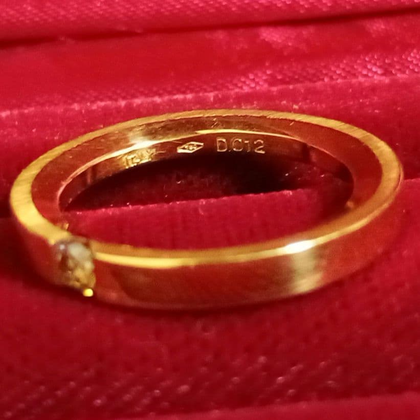 イタリア製K18刻印あり✨セイレーンアズーロゴールドずっしり✨ダイヤモンドリング