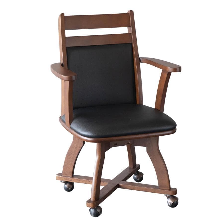 GLI DC PV　6脚　回転式ダイニングチェア　肘付アーム　ブラック＊ブラウン