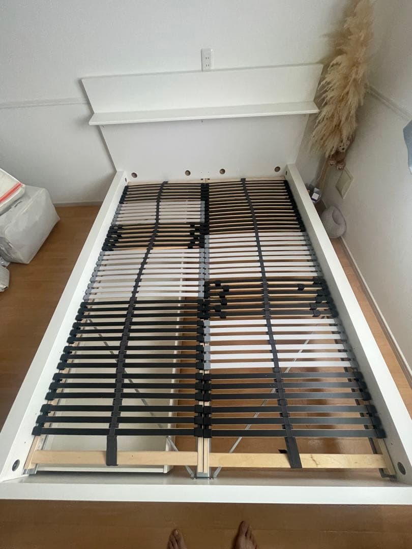 イケヤ　ベッドフレームダブル　MALM /ホワイト　説明書付