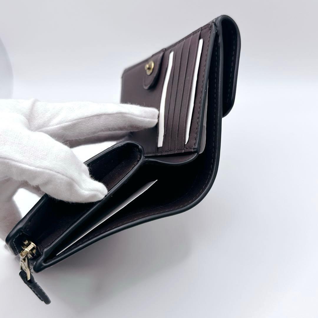 【極美品】 コーチ COACH レディース 2つ折り財布 保存分付き ブラック