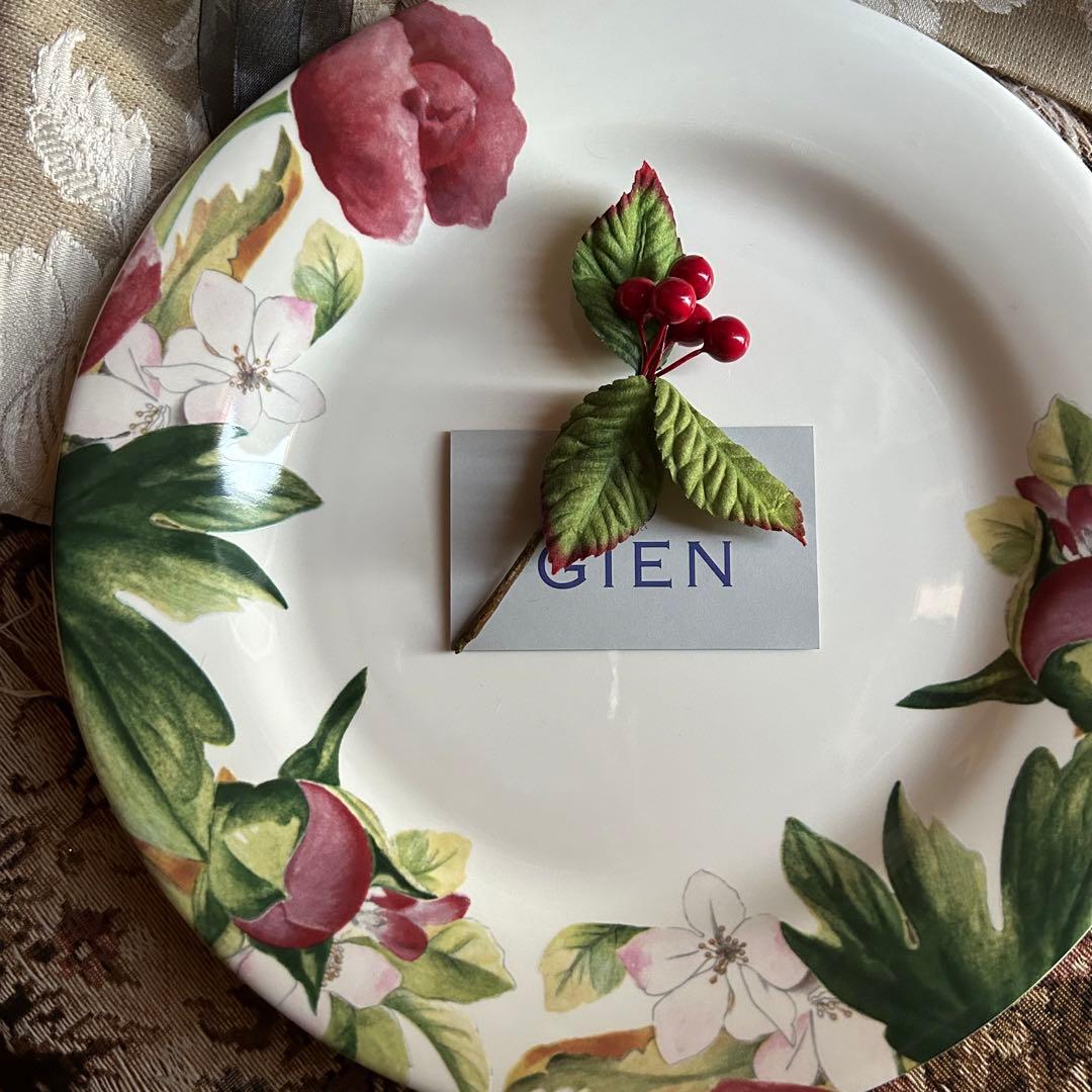 フランス製 Gien Volupte フランスの庭園 美しいボタニカル柄❁﻿大皿