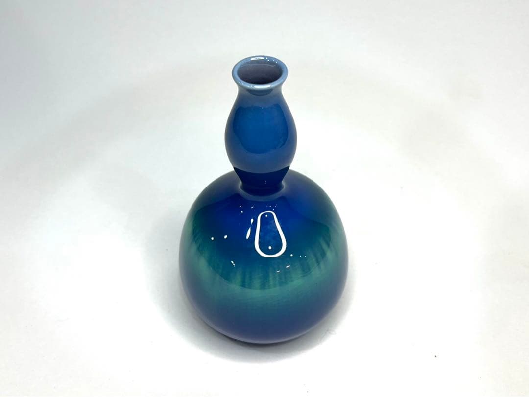 【人間国宝】三代 徳田八十吉 燿彩 花生 約15.5cm 金彩銘